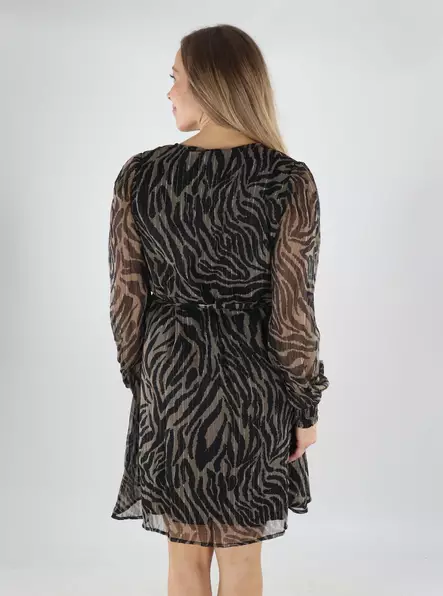 JDY kuviollinen mekko Cody V-Neck musta/beige - Mekot ja tunikat - 139770 - 2