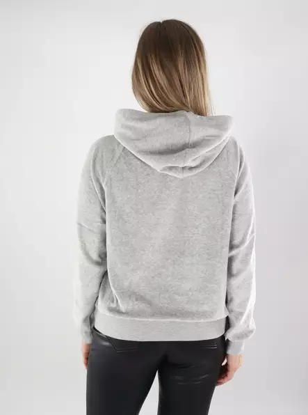 JDY naisten velour-huppari Vida Velvet Hood harmaa - Naisten hupparit ja colleget - 140000 - 2