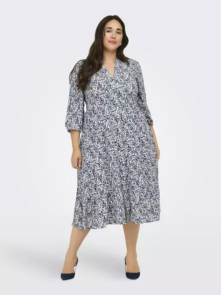 Only Carmakoma kuviollinen pluskoon mekko CARMILANA 7/8 coronet blue/jadie flow - Mekot ja tunikat - 140670 - 1