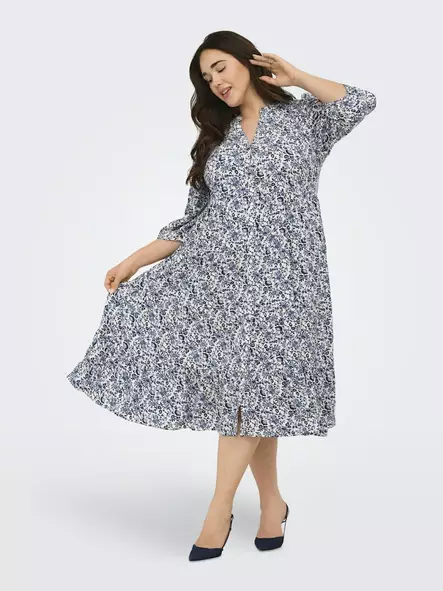 Only Carmakoma kuviollinen pluskoon mekko CARMILANA 7/8 coronet blue/jadie flow - Mekot ja tunikat - 140670 - 2