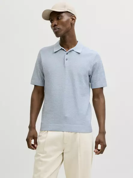 Jack&Jones miesten lyhythihainen neule Bluriley ashley blue - Miesten T-paidat - 140940 - 1