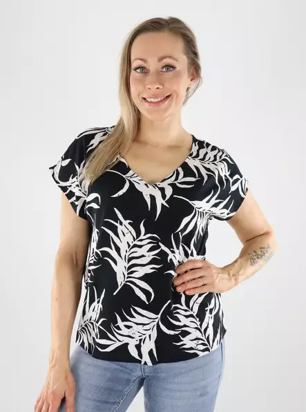 JDY naisten t-paita Star musta/valkoinen - T-shirts för damer - 140970 - 1