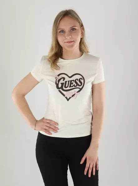 Guess naisten T-paita V6YI09K4276 G027 luonnonvalkoinen - Naisten T-paidat - 141300 - 1