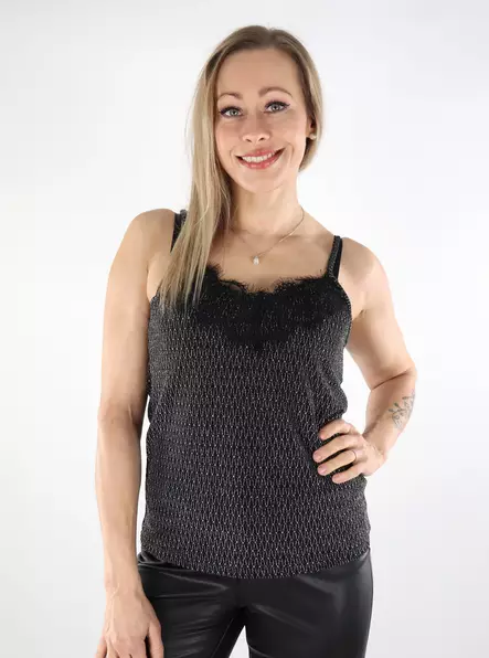 Only naisten glittertoppi New Carol musta/hopea - Naisten topit - 137490 - 1