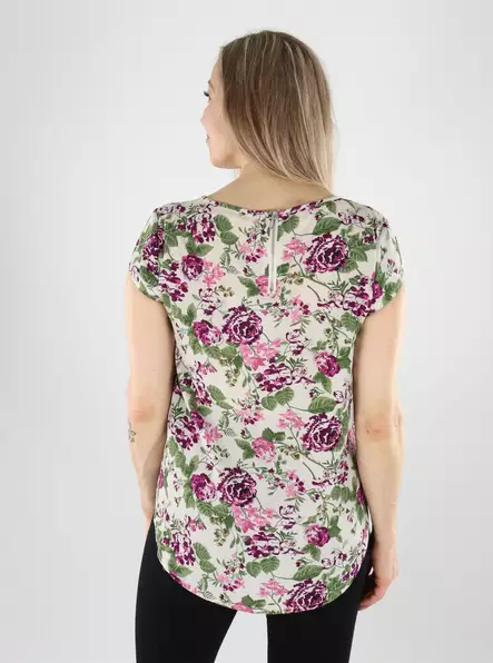 Only naisten pitkä t-paita Vic Top sparklig grape/garden - Naisten T-paidat - 140350 - 2