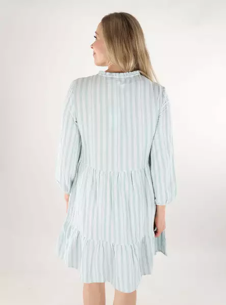 Vero Moda mekko/tunika Nanna 3/4 mintunvihreä/valkoinen - Mekot ja tunikat - 138560 - 2