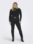 Only Carmakoma pluskoon ribattu paita Tilde Rib Lace musta - Naisten pitkähihaiset paidat - 137610 - 2