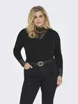 Only Carmakoma pluskoon ribattu paita Tilde Rib Lace musta - Naisten pitkähihaiset paidat - 137610 - 1