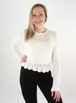 Only naisten neule Saga O-Neck valkoinen - Naisten neuleet - 138040 - 1