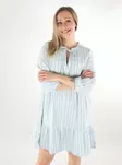 Vero Moda mekko/tunika Nanna 3/4 mintunvihreä/valkoinen - Mekot ja tunikat - 138560 - 1