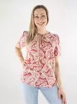 Vero Moda naisten t-paita Bali V-Neck punainen/valkoinen - Naisten T-paidat - 138160 - 1