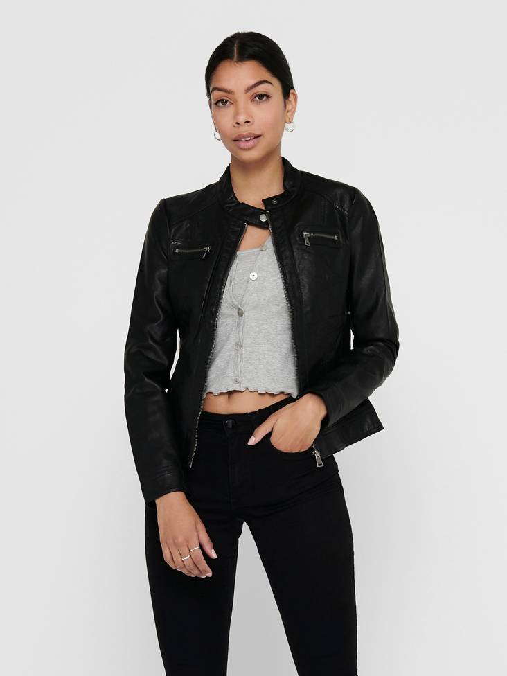 Only Jacka Bandit faux pu svart - Skinnjackor och PU-jackor för damer - 125710 - 1