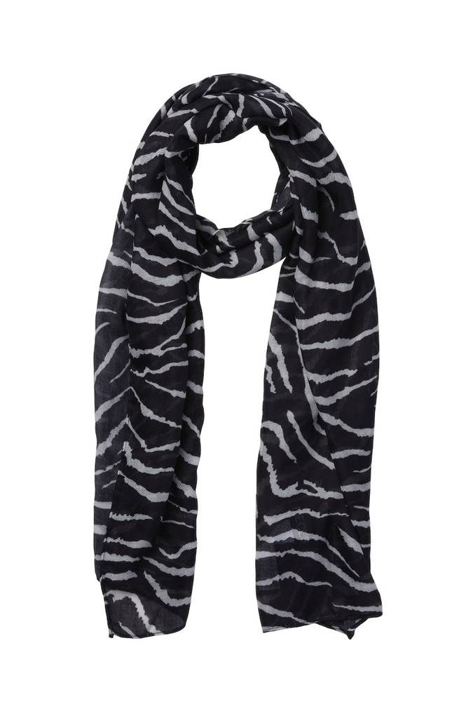 Pieces Najana pitkä huivi musta / seepra - Naisten huivit - 135510 - 1