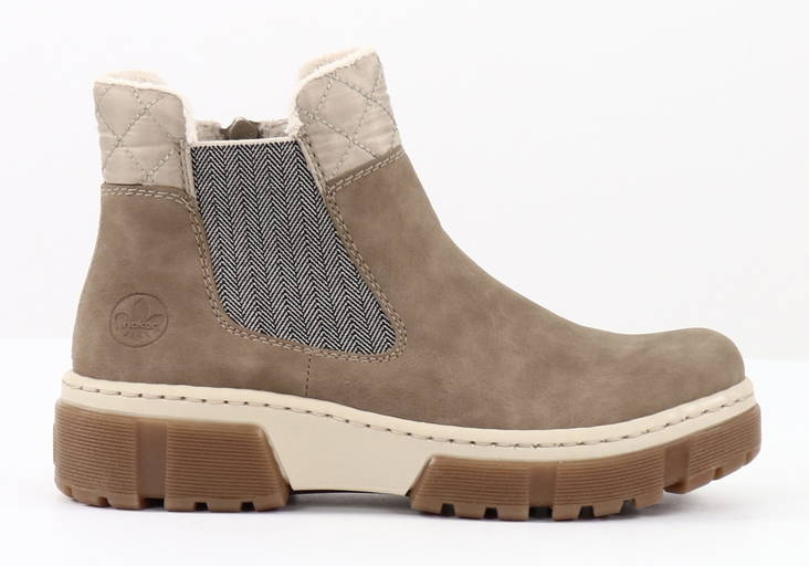 Rieker dam stövletter, tunn foder X8674-64 beige - Rieker ankelboots - 132000 - 1