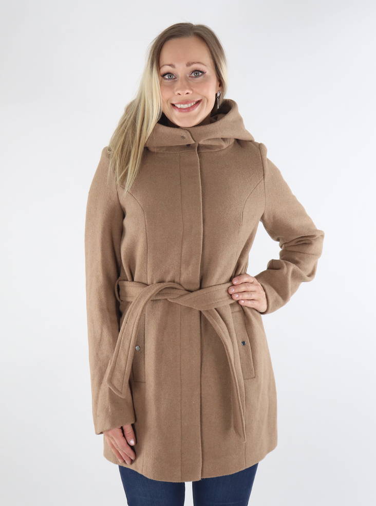 Vero Moda Classliva villakangastakki ruskea - Naisten villakangastakit - 134430 - 1