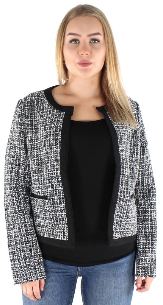 Vila Kavaj Skyla short svart/vit - Kavajer för damer - 124070 - 1