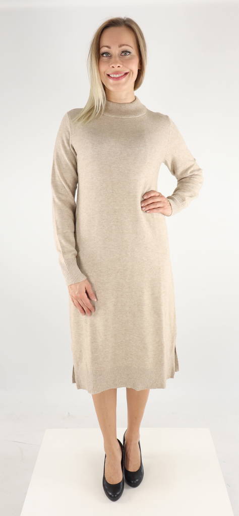 Vila Stickad Klänning Ril crewneck naturlig - Stickat för damer - 131840 - 1