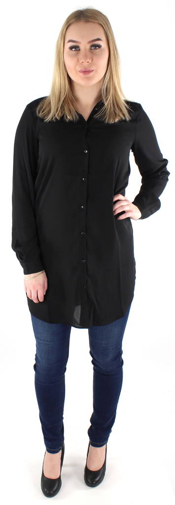 Vila dam knapp tunika chiffong Lucy button svart - Klänningar och tunikor - 125180 - 1