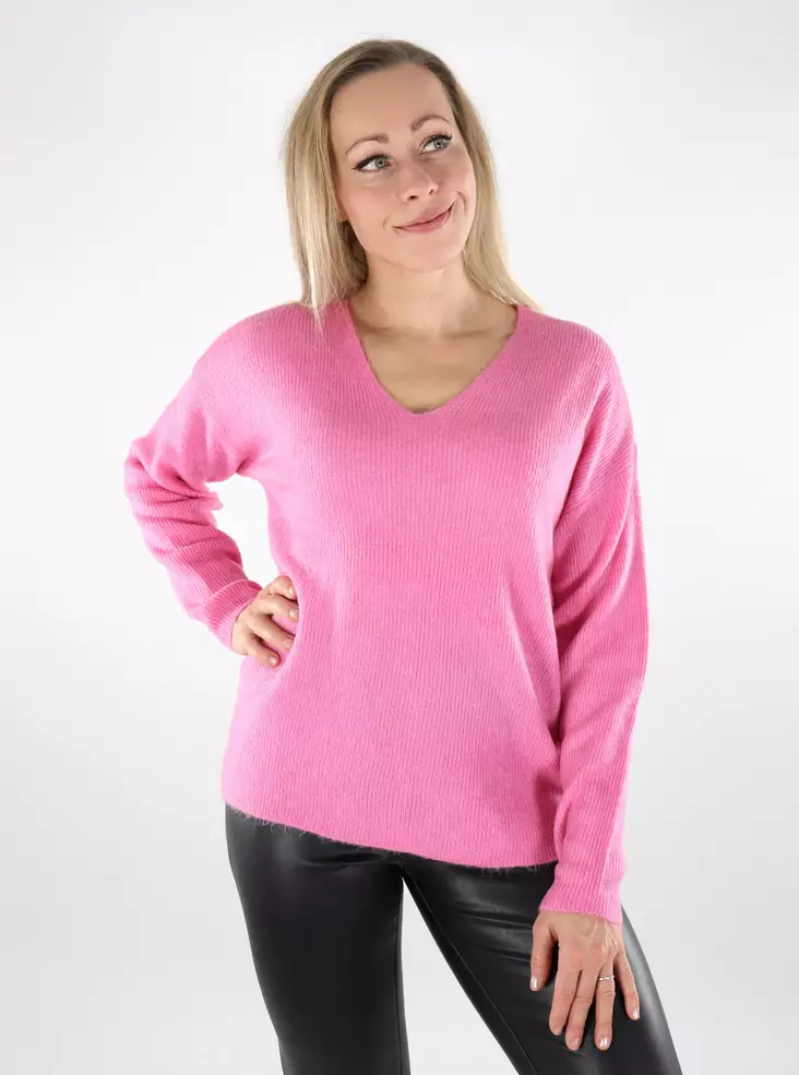 Vero Moda damtröja Crewlefile fuchsia rosa - Stickat för damer - 137170 - 1