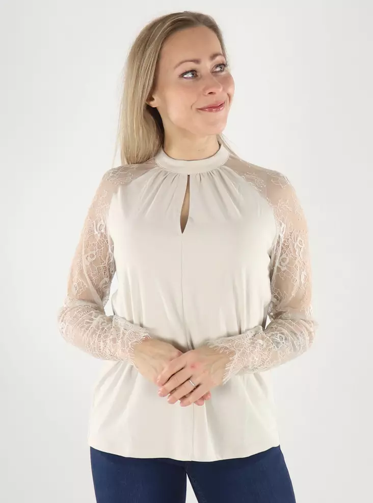 Vero Moda naisten pitsipaita Milla lace pumice stone - Naisten pitkähihaiset paidat - 142160 - 1