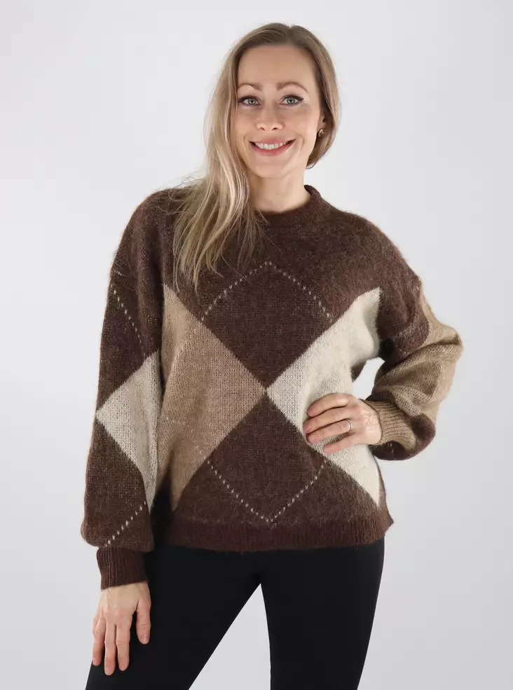 Only naisten neule Noeme chestnut/cocoa crem - Naisten neuleet - 142240 - 1
