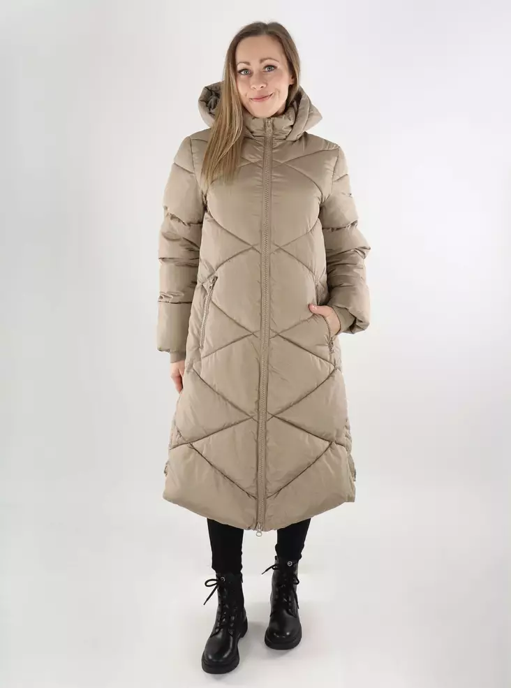 JDY naisten pitkä talvitakki Vista Padded beige - Naisten talvitakit - 139870 - 1