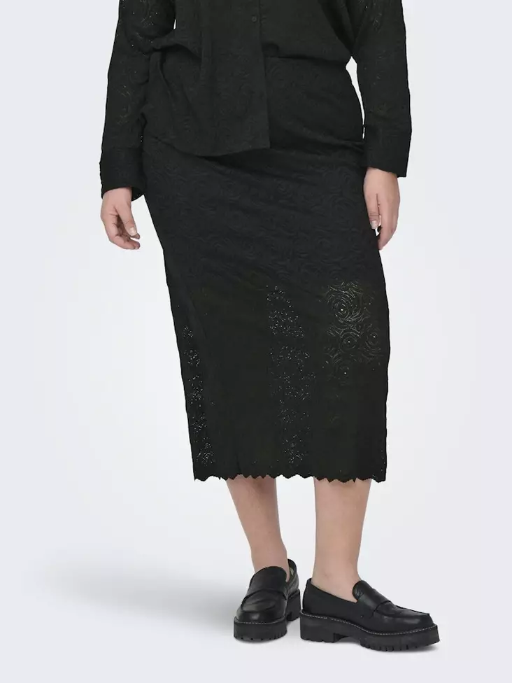 Only Carmakoma plus size Spetskjol Calf Lace svart - Kjolar - 137920 - 1