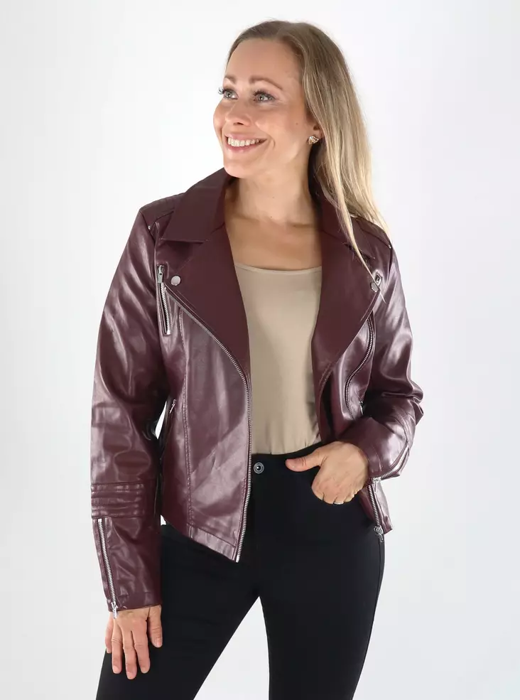 Only naisten keinonahkatakki Gemma decadent chocolate - Skinnjackor och PU-jackor för damer - 141460 - 1