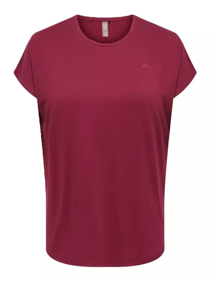 Only Play Curvy pluskoon T-Paita Aubree viininpunainen - Sport T-shirts för damer - 141470 - 1
