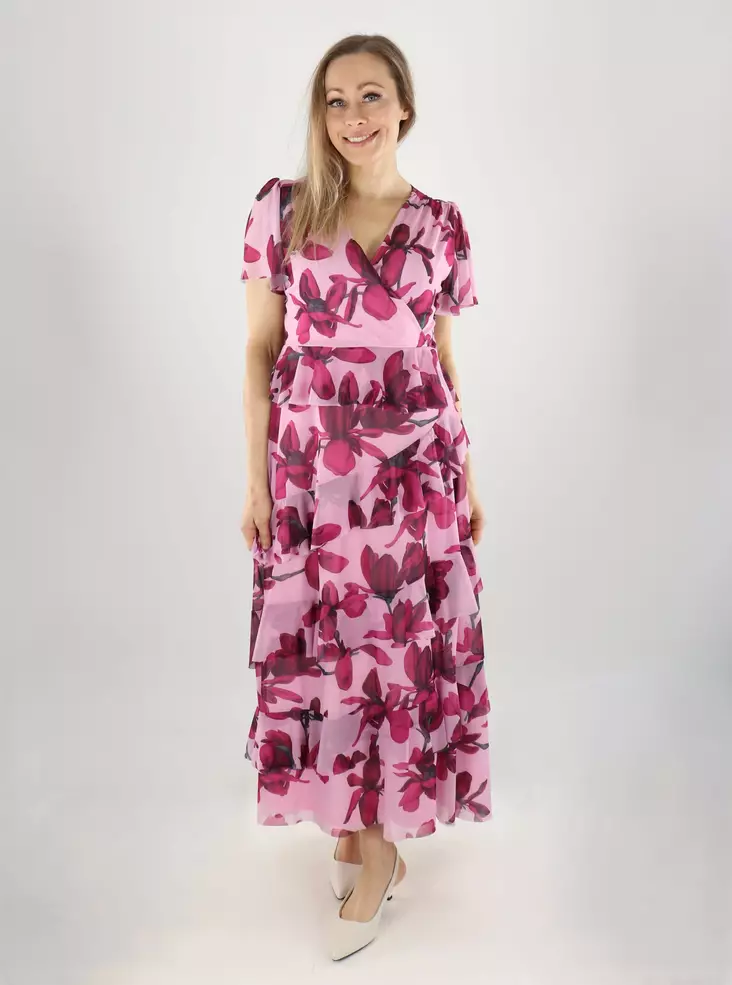 Vero Moda naisten frillahelmainen mekko Blair parfait pink/juna - Klänningar och tunikor - 141030 - 1