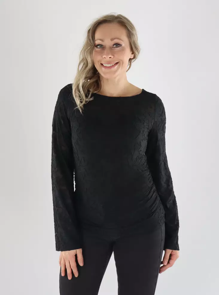 Vero Moda naisten Paita Layla gathering musta - Långärmade tröjor för damer - 141580 - 1