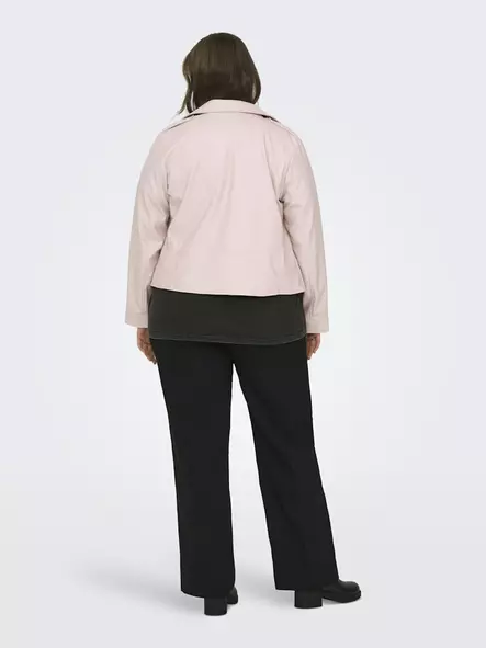 Only Carmakoma naisten pluskoon keinonahkatakki Carmen Faux Biker vaaleanpunainen - Naisten nahkatakit ja pu-takit - 140281 - 2