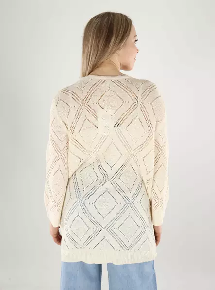 Only naisten neuletakki Pamela Open Cardigan 7/8 luonnonvalkoinen - Naisten neuleet - 140421 - 2