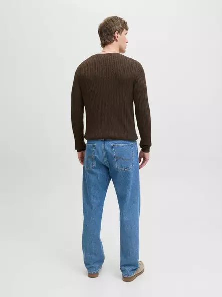 Jack&Jones miesten neule Eemil tummanruskea - Stickat för herrar - 141551 - 2