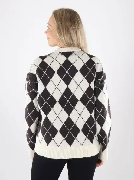 Vero Moda naisten neule Halo ruskea/valkoinen - Stickat för damer - 141871 - 2