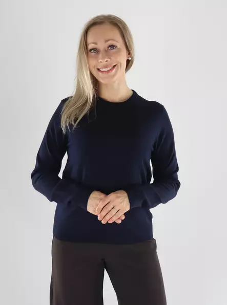 Aware by Vero Moda Tröja LS O-NECK ull night sky - Stickat för damer - 141471 - 1