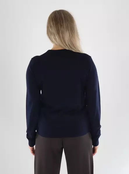 Aware by Vero Moda Tröja LS O-NECK ull night sky - Stickat för damer - 141471 - 2