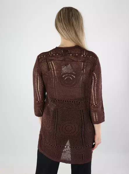 JDY naisten kimono/neuletakki Kofi 3/4 ruskea - Naisten neuleet - 140671 - 2