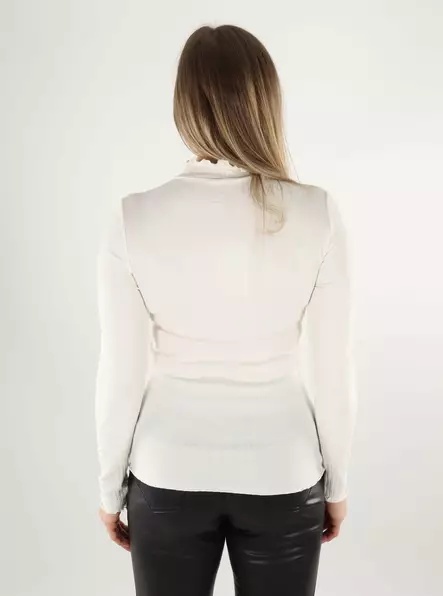 JDY naisten korkeakauluksinen paita Fransiska Life valkoinen - Naisten pitkähihaiset paidat - 140061 - 2