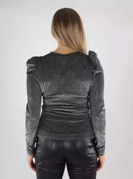 Only naisten paita Rich glitter musta/hopea glitter - Naisten pitkähihaiset paidat - 139821 - 2