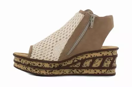 Rieker damsandaler med kil 68180-60 beige - Rieker sandals - 140891 - 2