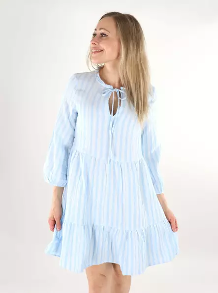 Vero Moda mekko/tunika Nanna 3/4 vaaleansininen/valkoinen - Mekot ja tunikat - 138561 - 1