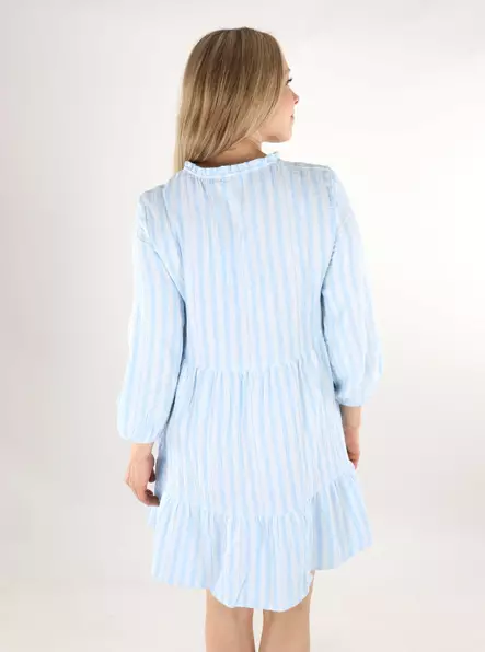 Vero Moda mekko/tunika Nanna 3/4 vaaleansininen/valkoinen - Mekot ja tunikat - 138561 - 2