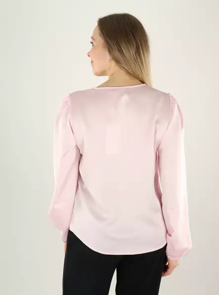 Vila naisten paita Ellette Smock Satin vaaleanpunainen - Naisten pitkähihaiset paidat - 140181 - 2