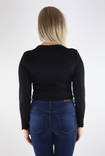 Only naisten cropattu Paita Kitty l/s cropped musta - Naisten pitkähihaiset paidat - 131571 - 2