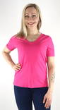 Pieces naisten puuvillainen T-paita Ria v-neck beetroot purple - Naisten T-paidat - 132881 - 1