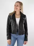 Pieces naisten aitonahkainen biker-takki Susse Leather musta - Naisten nahkatakit ja pu-takit - 137741 - 1