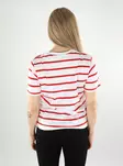 JJXX naisten raidallinen t-paita Annie V-Neck valkoinen / punainen - Naisten T-paidat - 137801 - 2