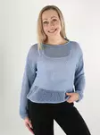Only naisten neule Siena Structure O-Neck sininen - Naisten neuleet - 138031 - 1