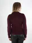 Only naisten neuletakki Katia Cable Zip Polo ruskea/viininpunainen - Naisten neuleet - 140041 - 2